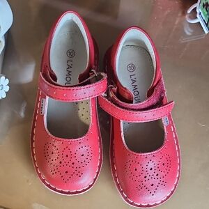 L'Amour Kids Red Heart Mary Janes